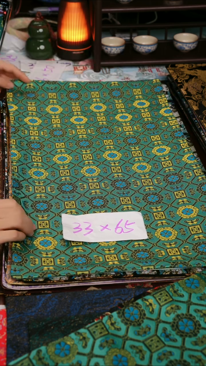 【福利绿四达双面】中国风干泡织锦茶席33*65