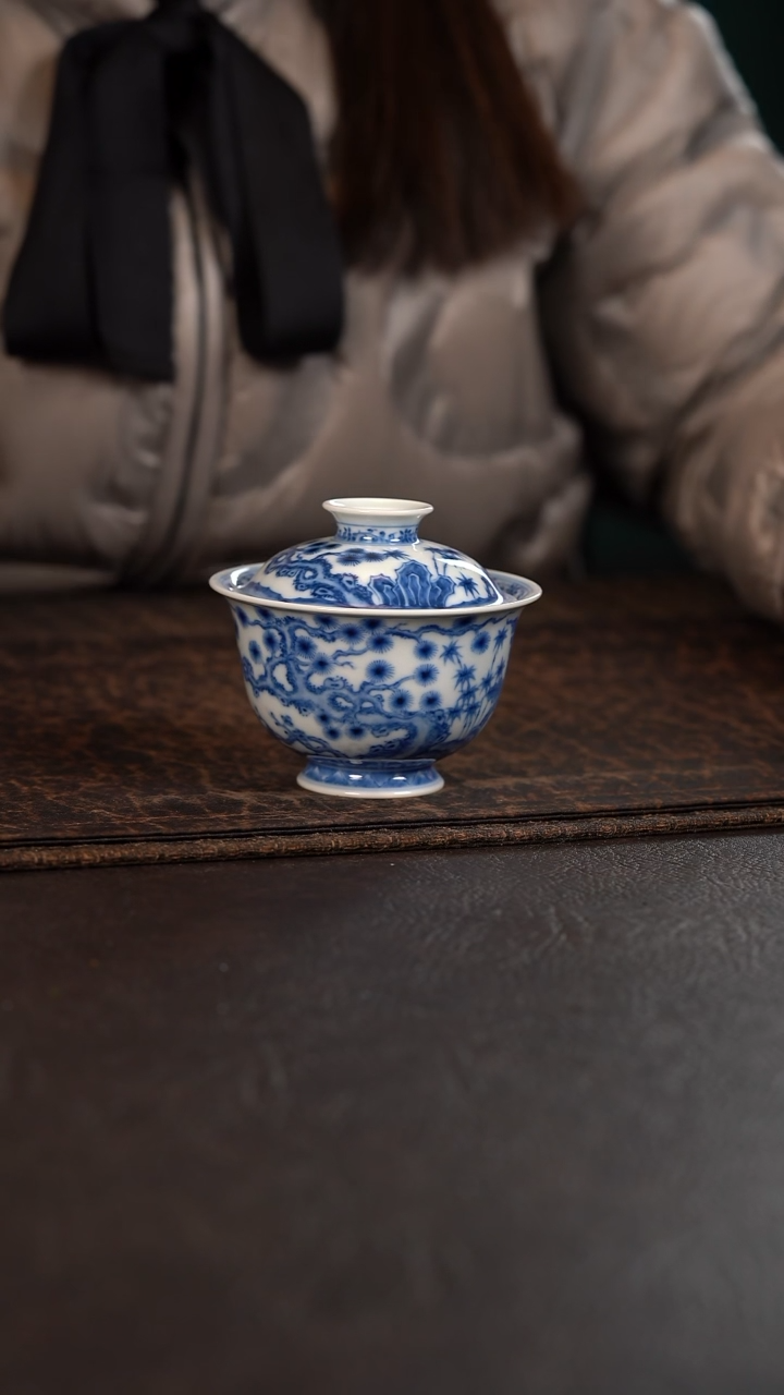 【闪购商品】杯望月怀古松竹梅盖碗