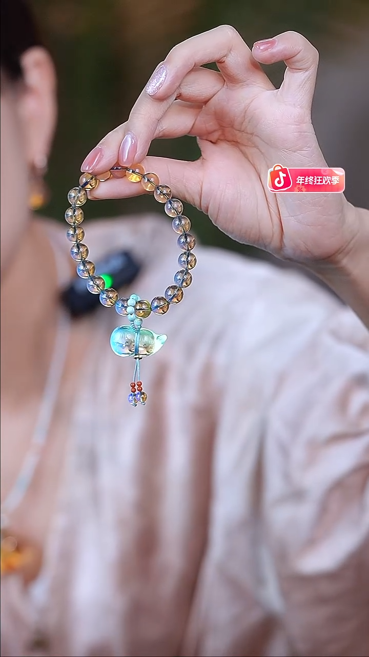 琥珀未镶嵌珠宝奇石8mm蓝珀DIY手串