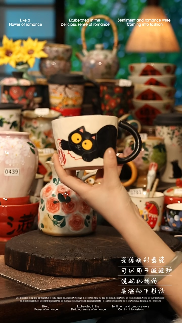 陶瓷景德镇高温釉下彩手工手绘款式@A0763@