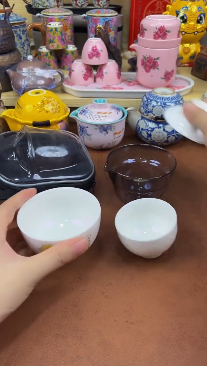 陶瓷茶具摆件旅行套组