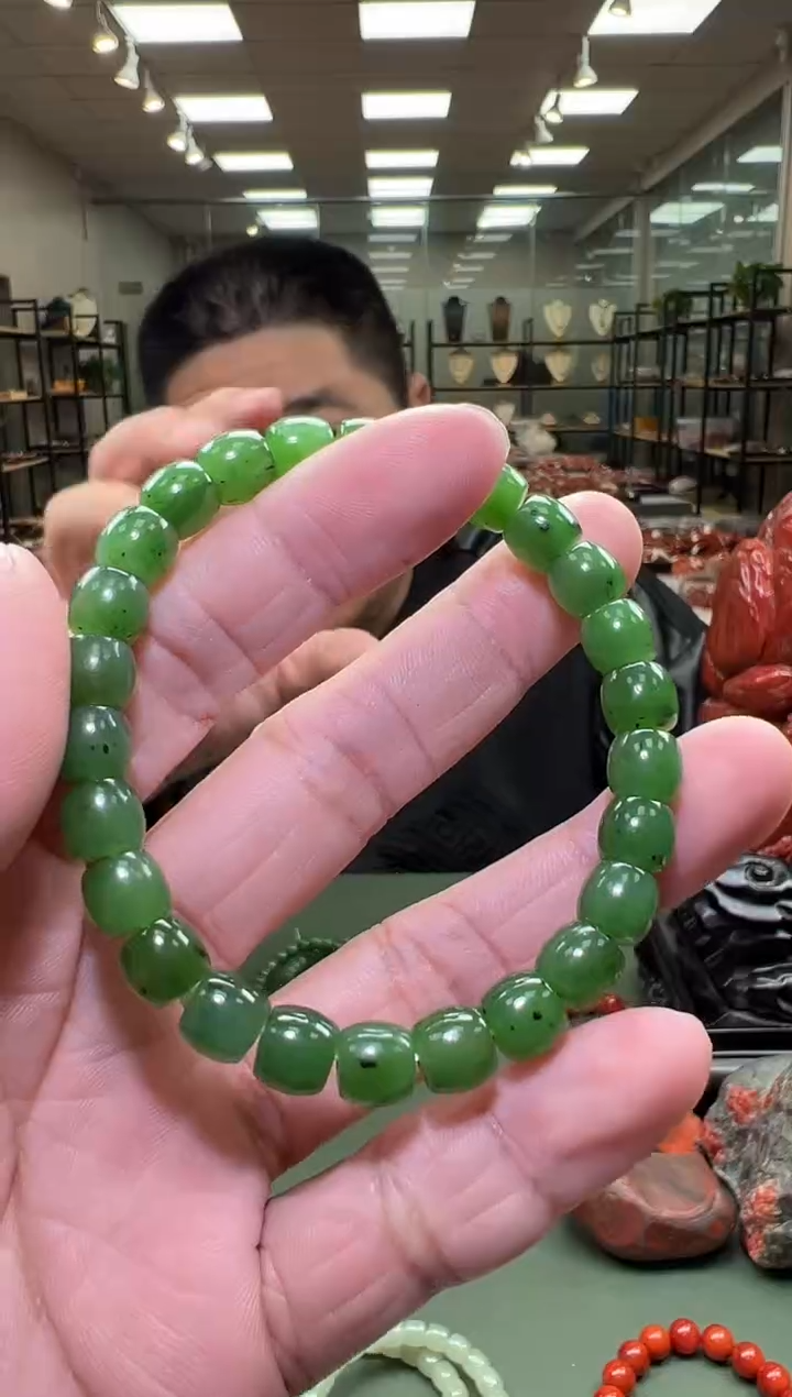 【闪购商品】和田玉单圈手串（带黑点）未镶嵌一条7mm+ 多样性发货