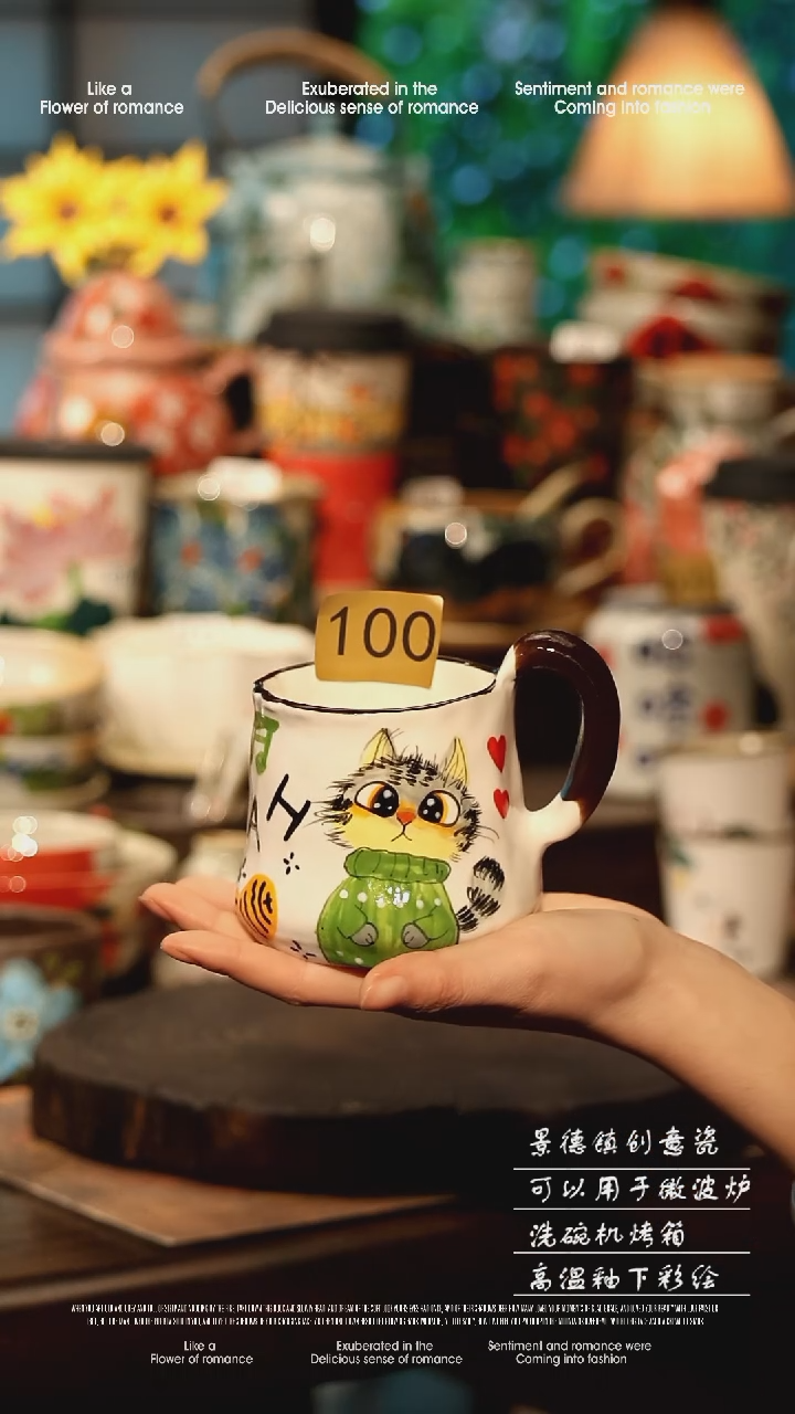 陶瓷景德镇高温釉下彩手工手绘款式