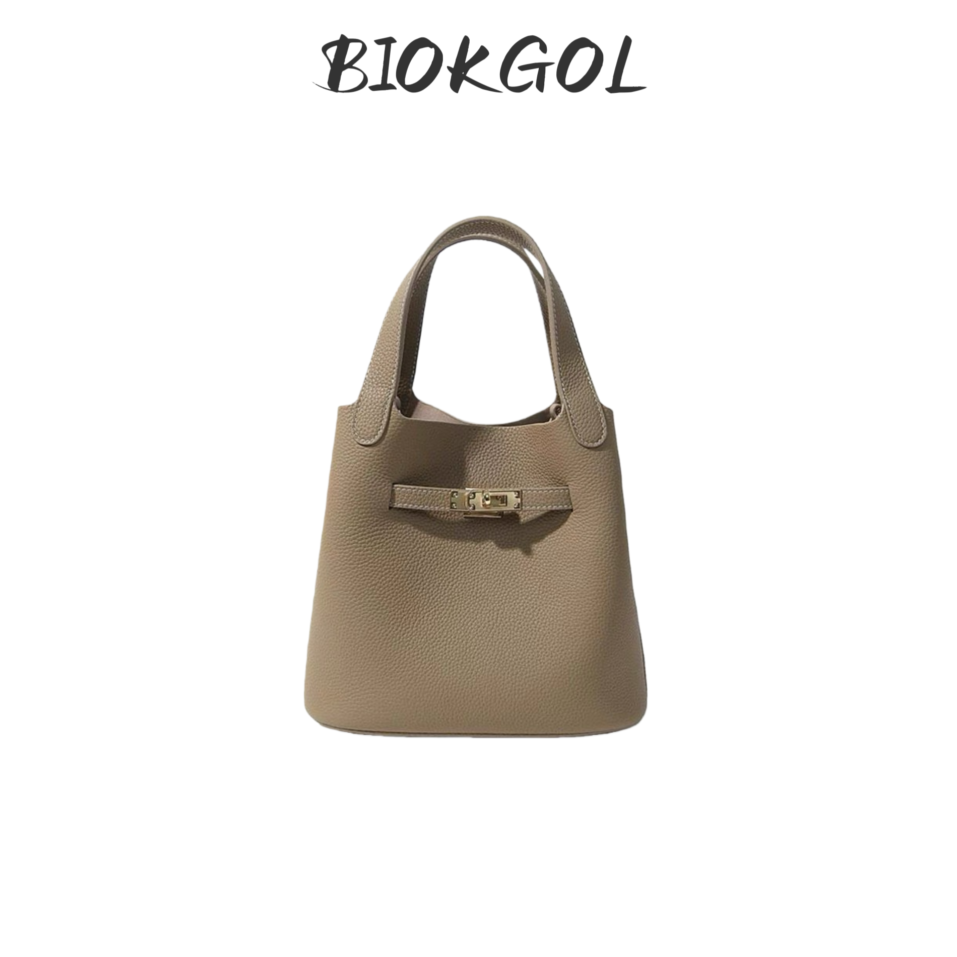 BIOKGOL/百顾进口头层牛皮 全黄铜五金 菜篮子水桶 9361