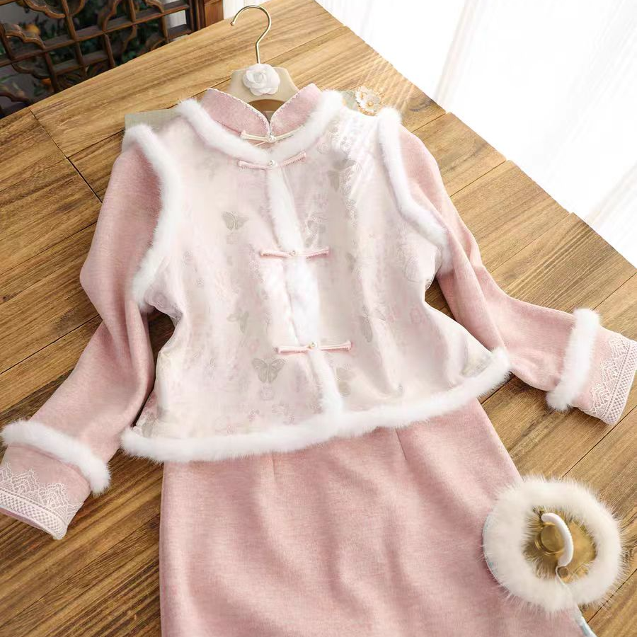 冬款【5847小家碧玉】加绒加厚重工冬季古风日常中国风显瘦旗袍