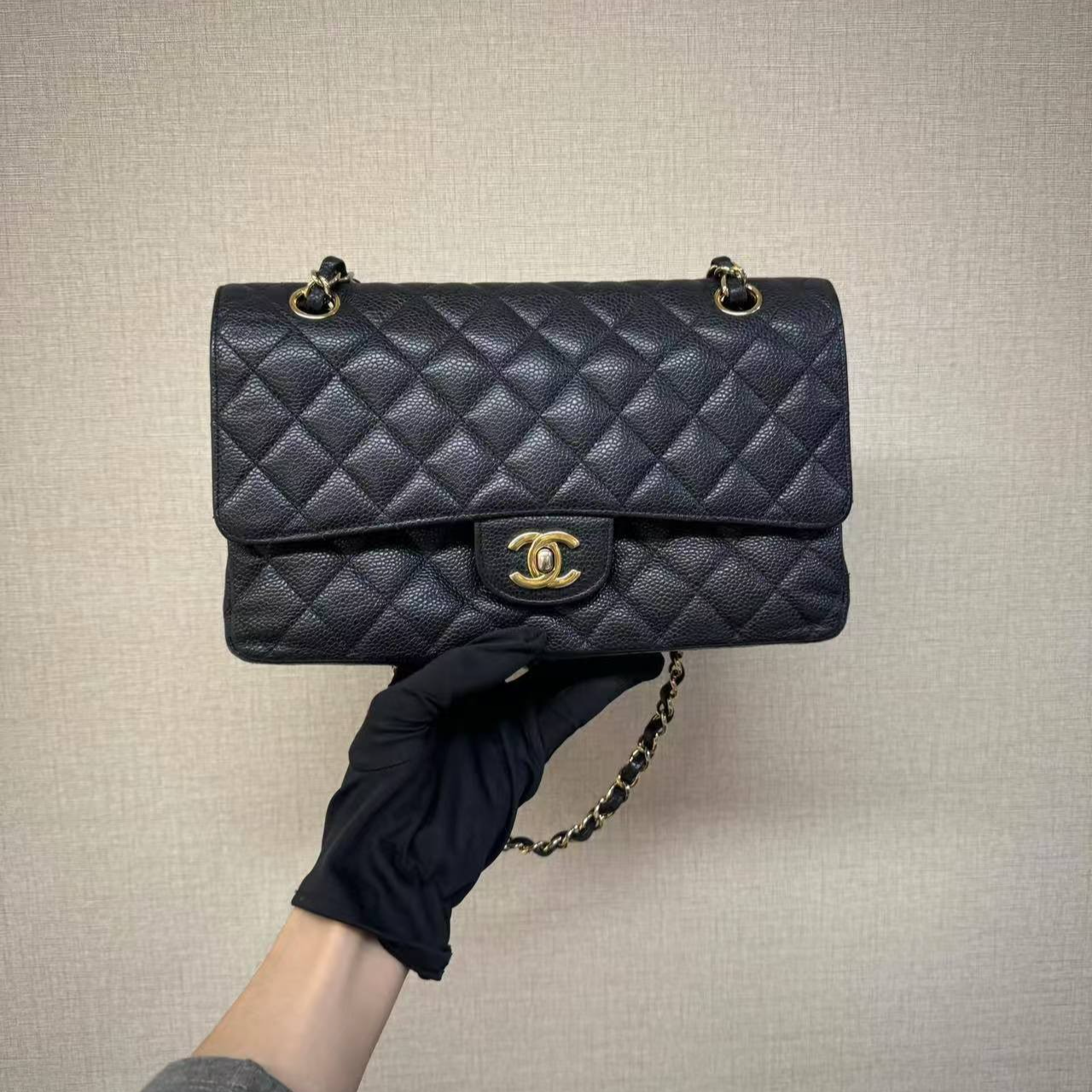 95新 Chanel/香奈儿 CF黑金中号/云海优选/H22217