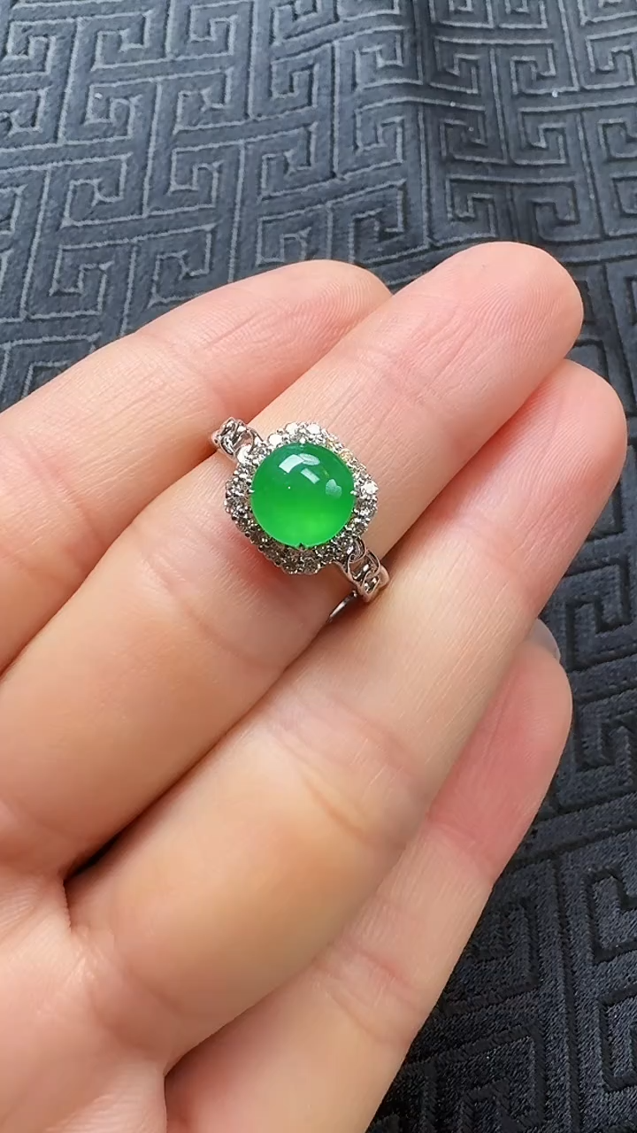 【闪购商品】翡翠戒指18K金镶嵌戒指