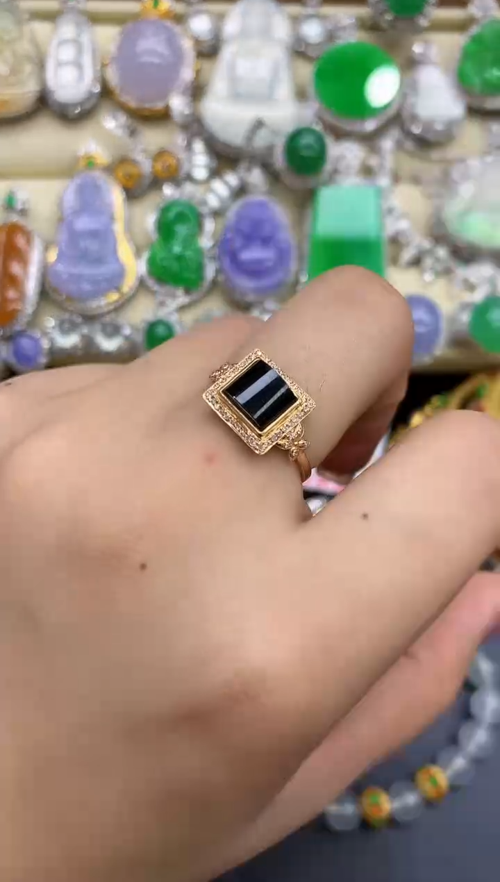 18K金镶嵌戒指翡翠236-中国好珍宝