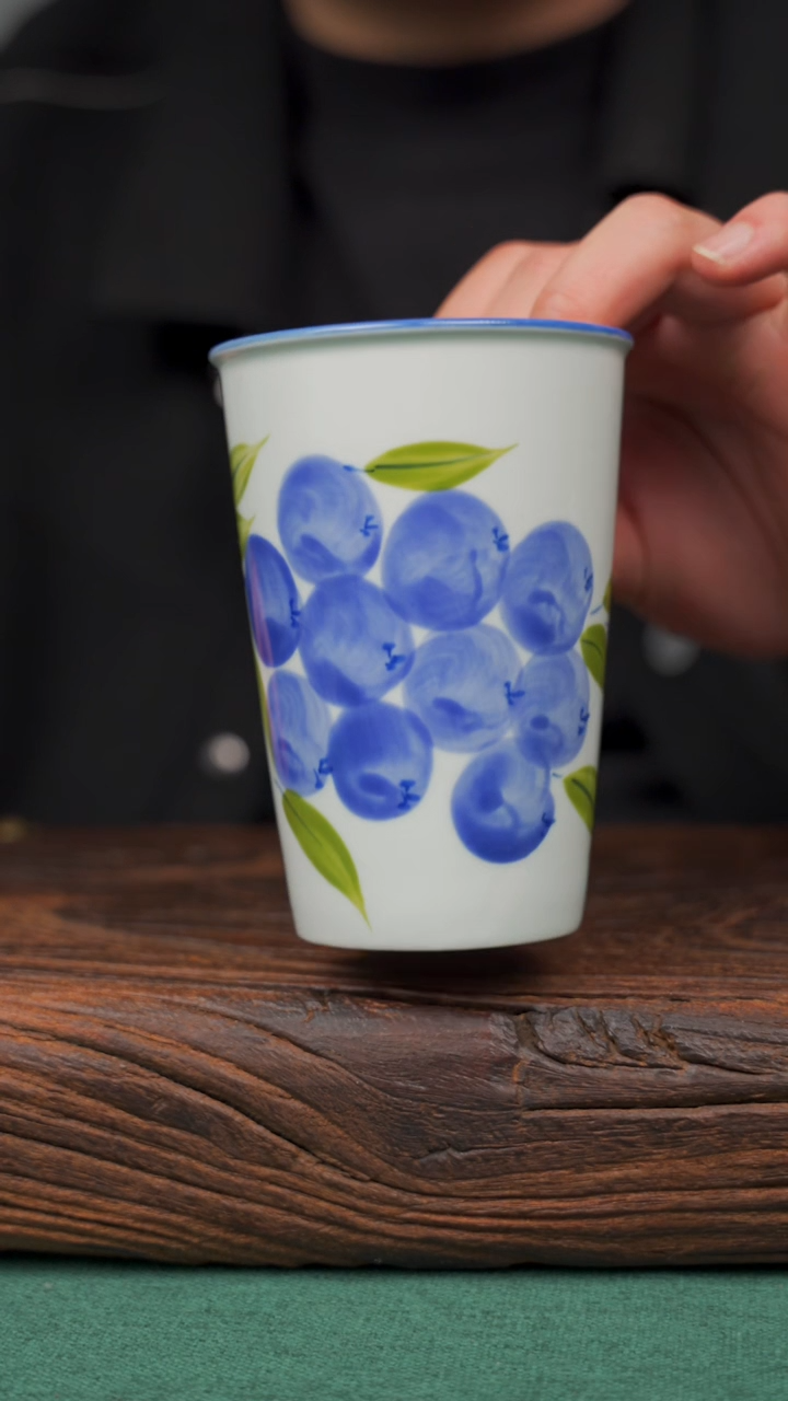 【闪购商品】瓷片105寻一缕瓷香杯釉下手工手绘瓷器