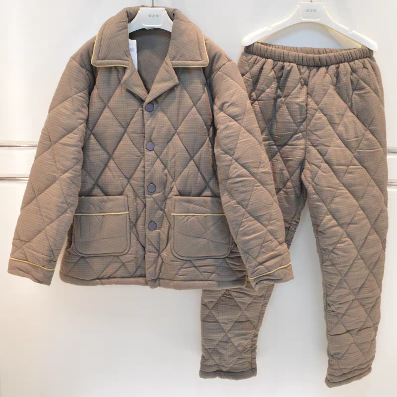 妮可雅品牌睡衣男士冬夹棉家居服11641