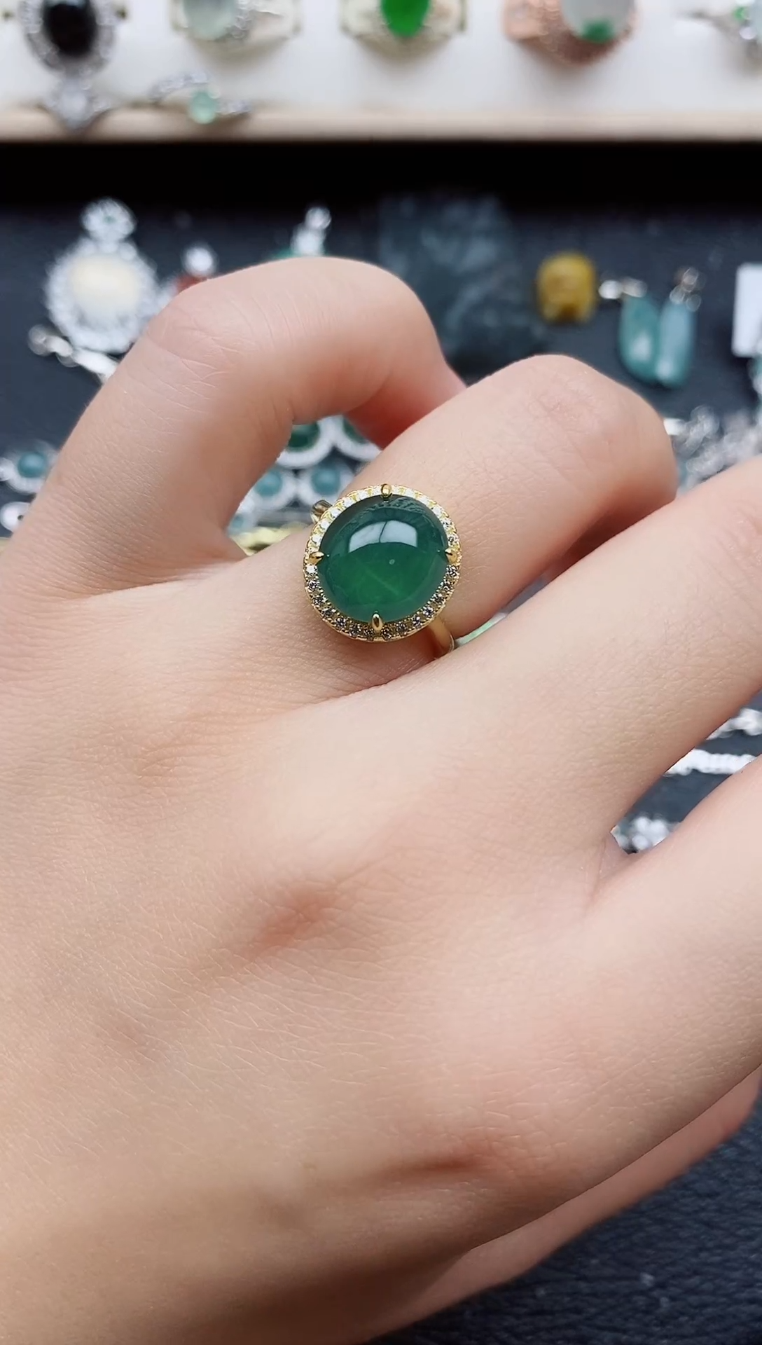 【闪购商品】翡翠戒指银S925镶嵌11111