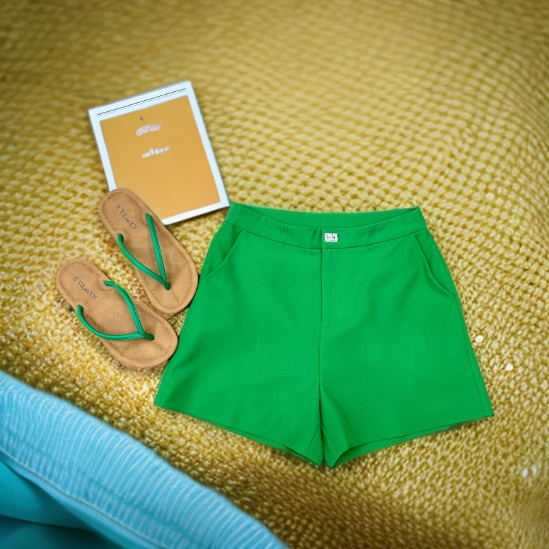 DESMAN【曼玉推荐】夏季新款女高品质斜纹四分休闲西装短裤