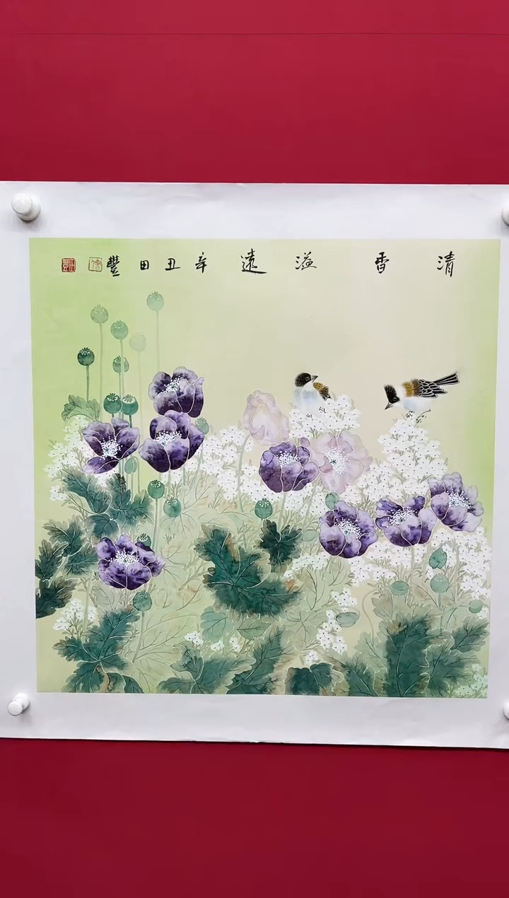 【闪购商品】国画田-斗方花鸟/无框/W