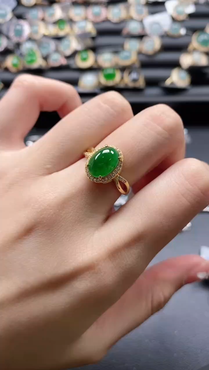 【闪购商品】翡翠戒指银S925镶嵌51511