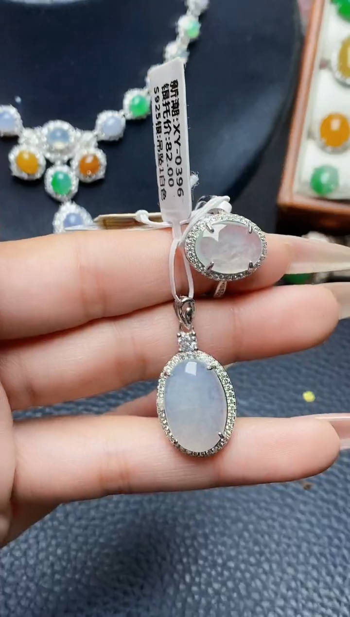 银S925镶嵌戒指翡翠4042