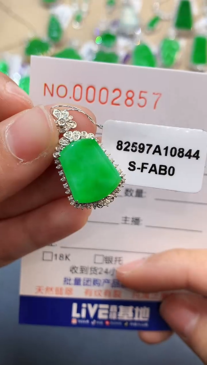 【闪购商品】翡翠吊坠(不含链)18K金镶嵌2857　　　