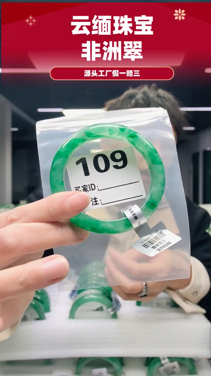 未镶嵌手镯石英质玉（非洲翠）60圈口109