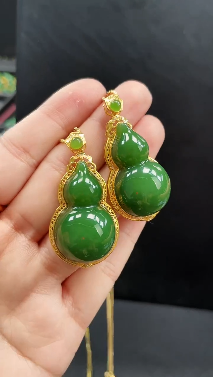 【闪购商品】和田玉吊坠18K金镶嵌35MM 多样性发一