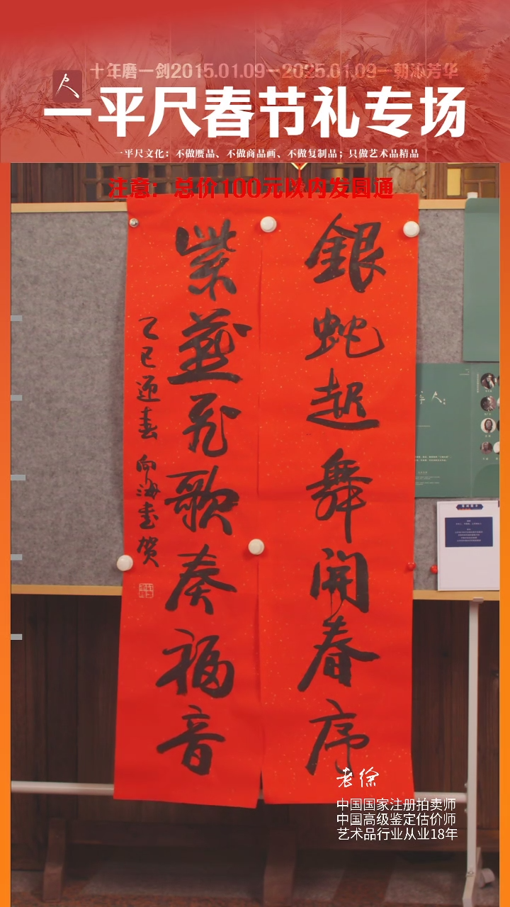 【闪购商品】书法42荆向海书法对联银蛇起舞