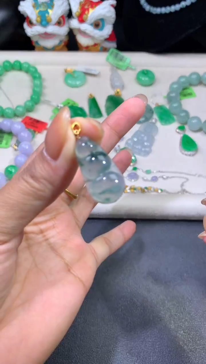 吊坠(不含链)18K金镶嵌翡翠翡翠