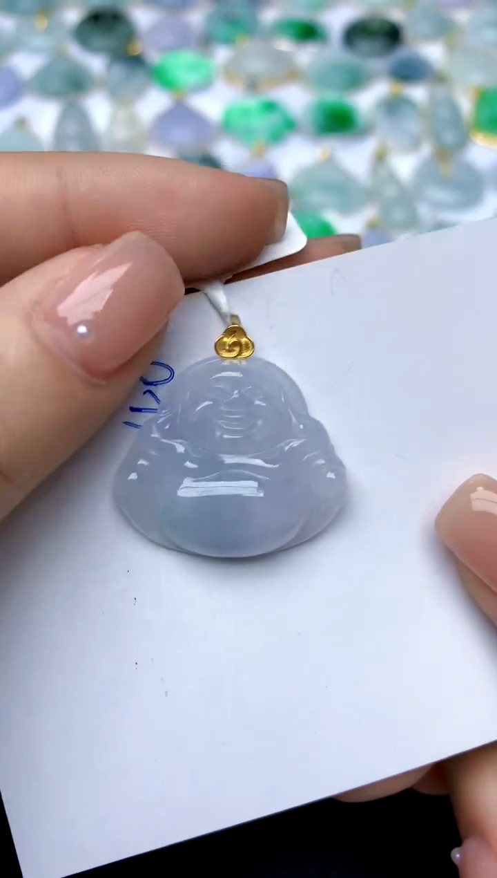 【闪购商品】翡翠颈饰18K金镶嵌40天然A货翡翠