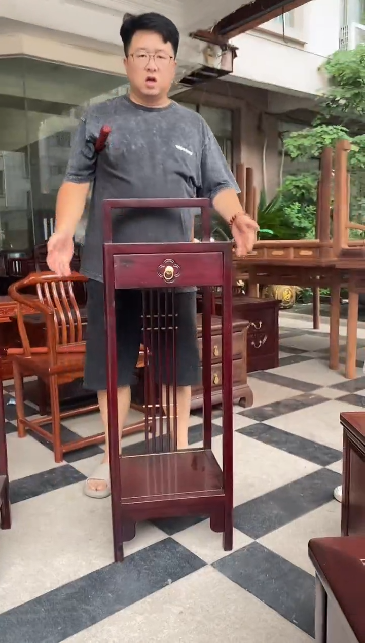 黑酸枝木类成套家具柬酸 花架 孤品 一物一拍