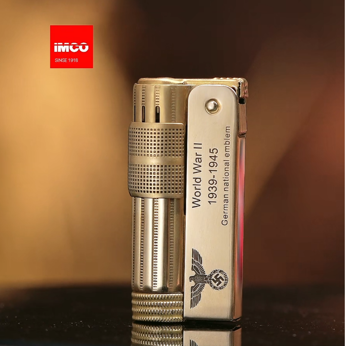 IMCO爱酷 6700战壕机古董煤油防风紫铜黄铜铜内胆滚花异形打火机