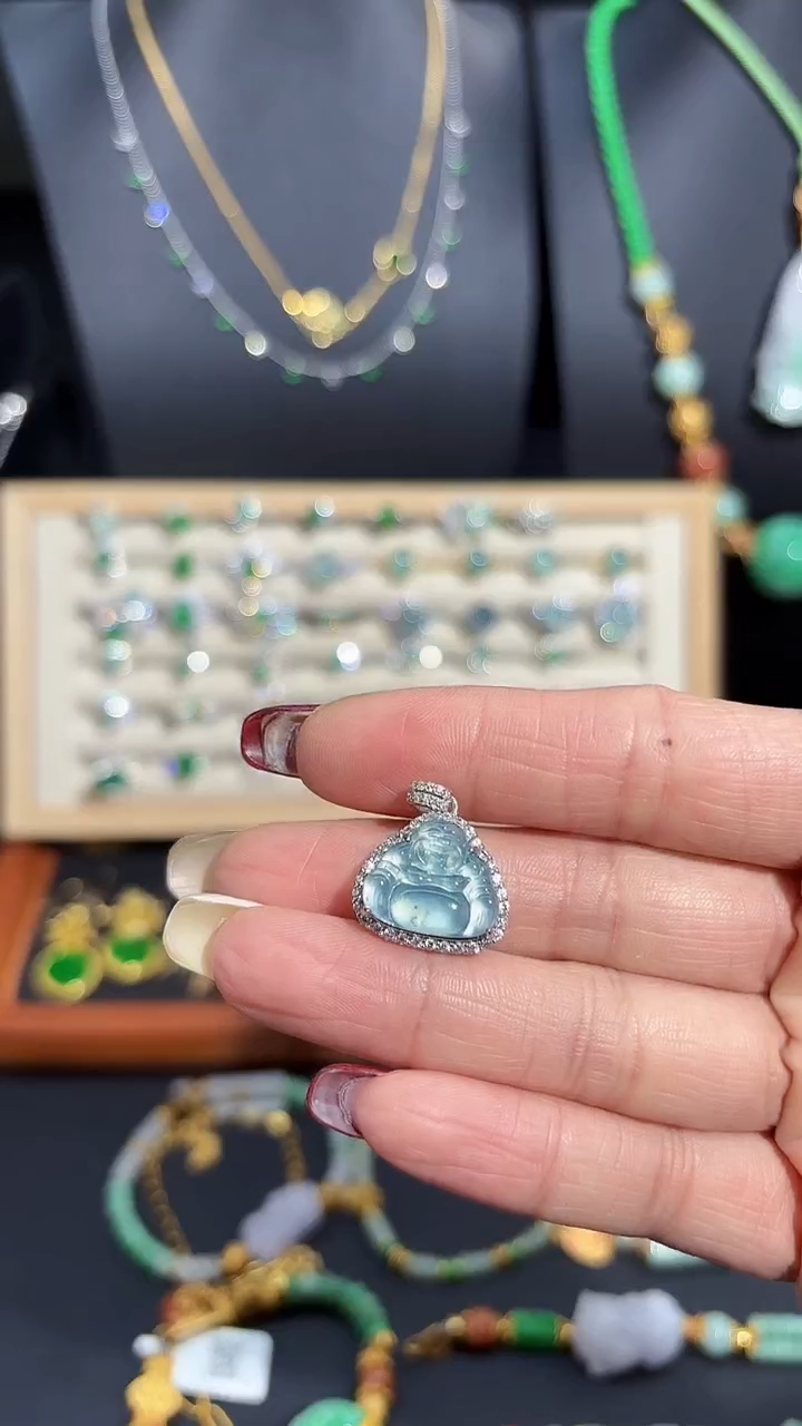 【闪购商品】翡翠颈饰银S925镶嵌蛋面/支持复检/一件