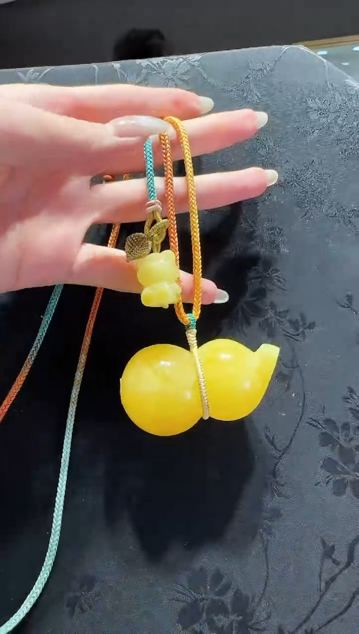 【闪购商品】琥珀项链未镶嵌蜜蜡葫芦项链编绳款