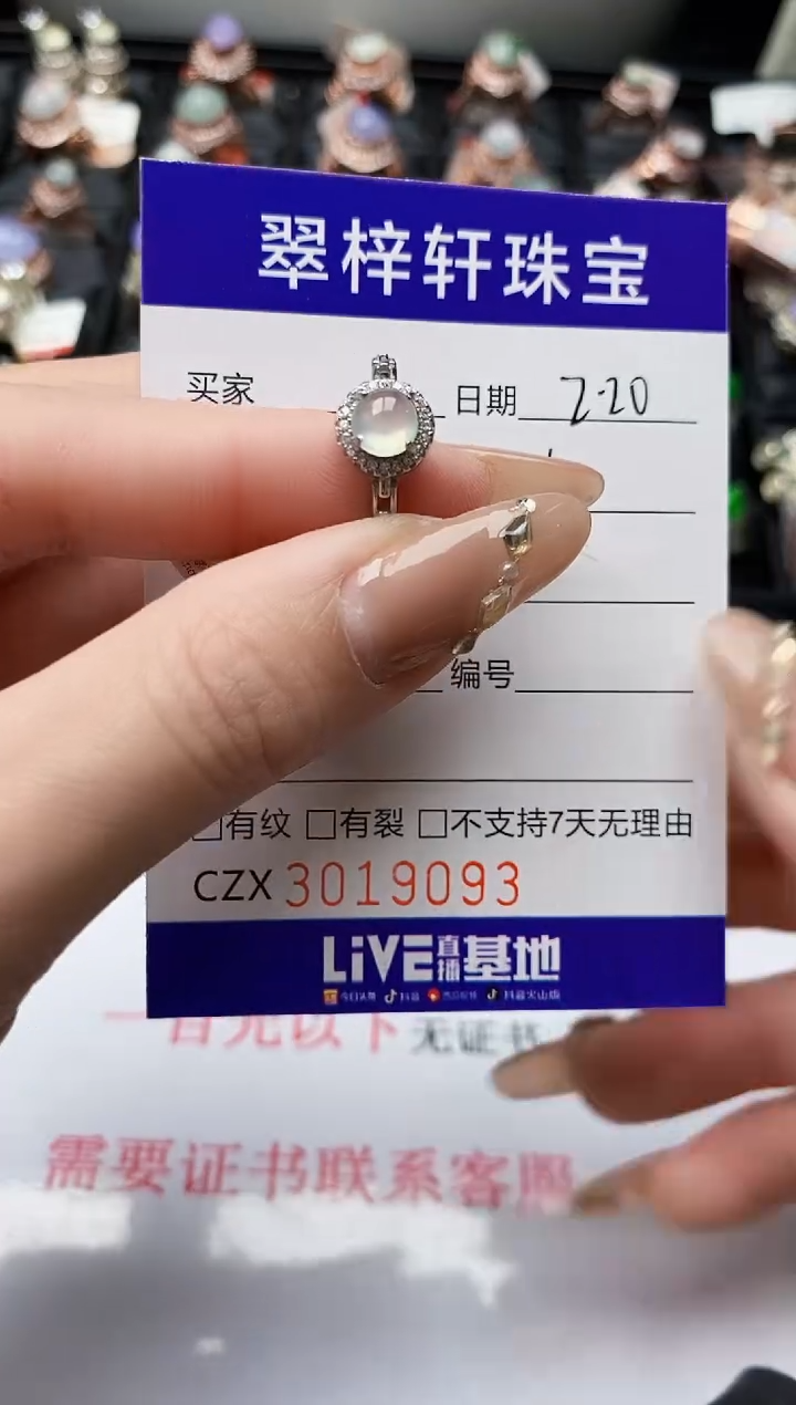 【闪购商品】翡翠戒指银S925镶嵌/9093