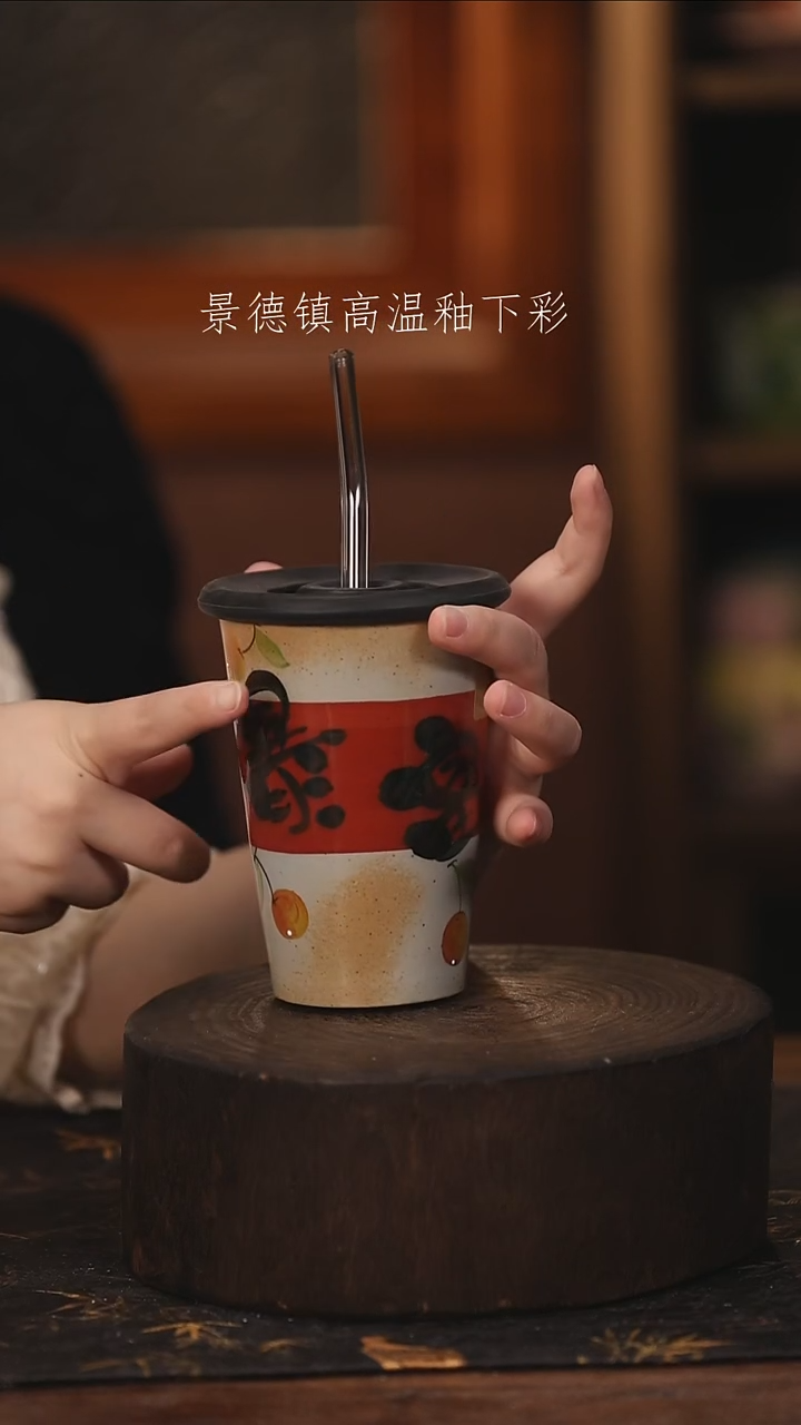 陶瓷景德镇高温釉下手绘陶瓷@L249@