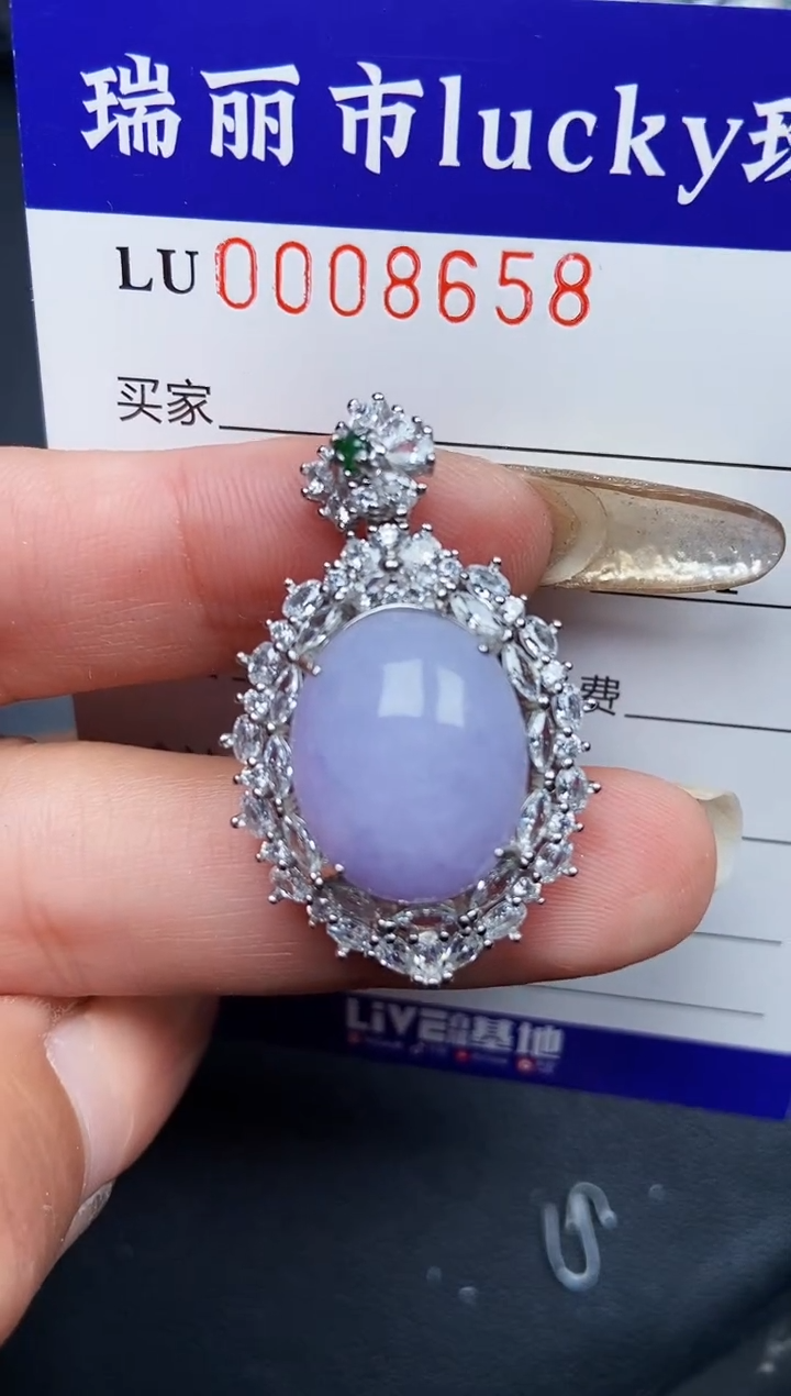【闪购商品】翡翠颈饰银S925镶嵌8658