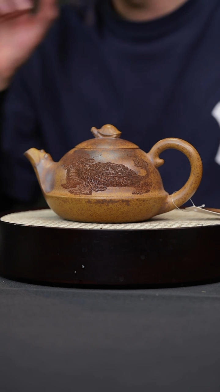 茶壶紫砂21 龙骨金砂龙龟原矿紫砂壶