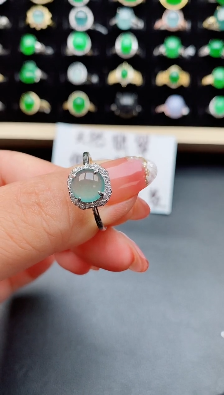 【闪购商品】翡翠戒指银S925镶嵌50850