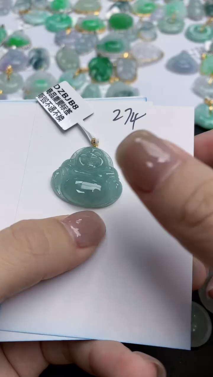 【闪购商品】翡翠颈饰18K金镶嵌天然缅甸翡翠A货