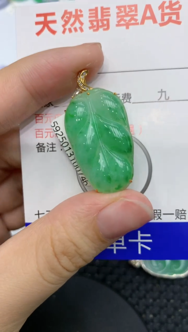 【闪购商品】翡翠颈饰18K金镶嵌1111111111