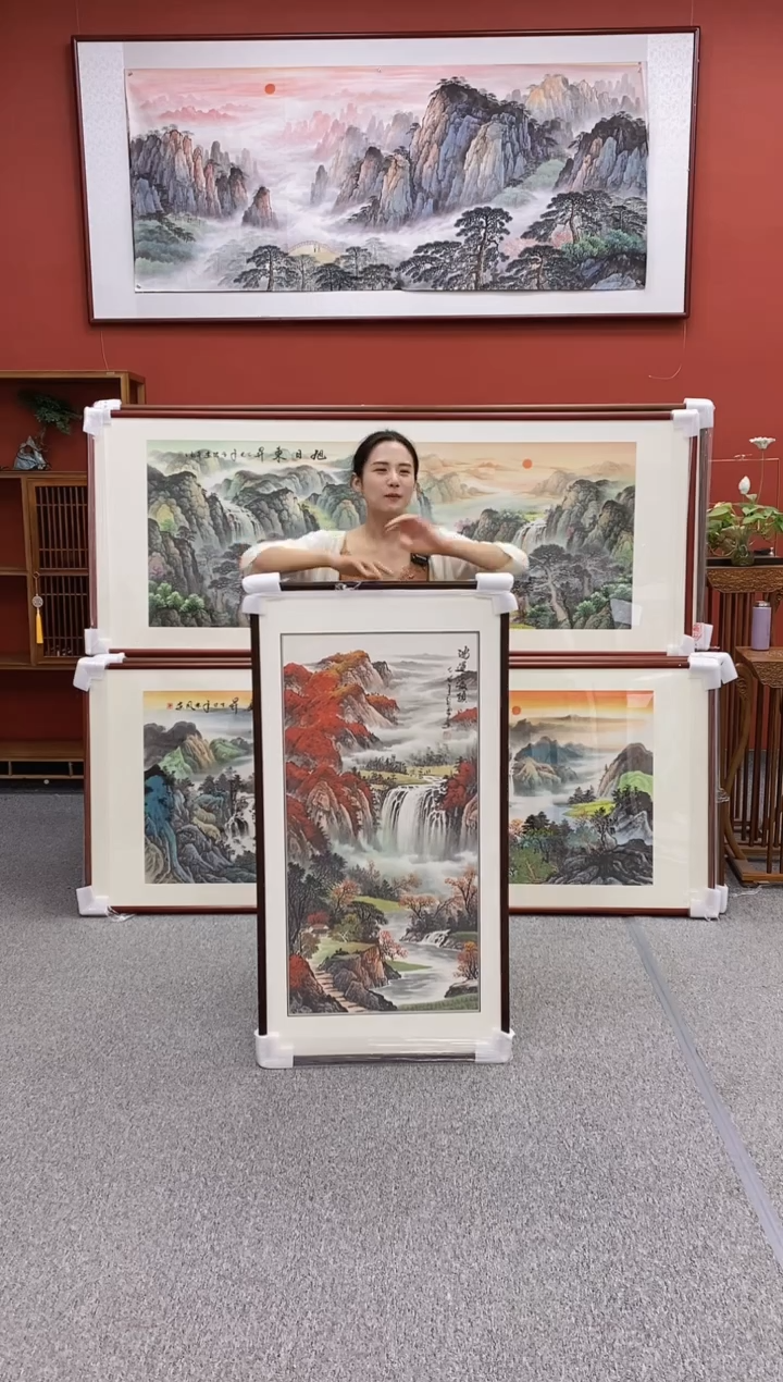 国画手绘鸿运当头125*65   