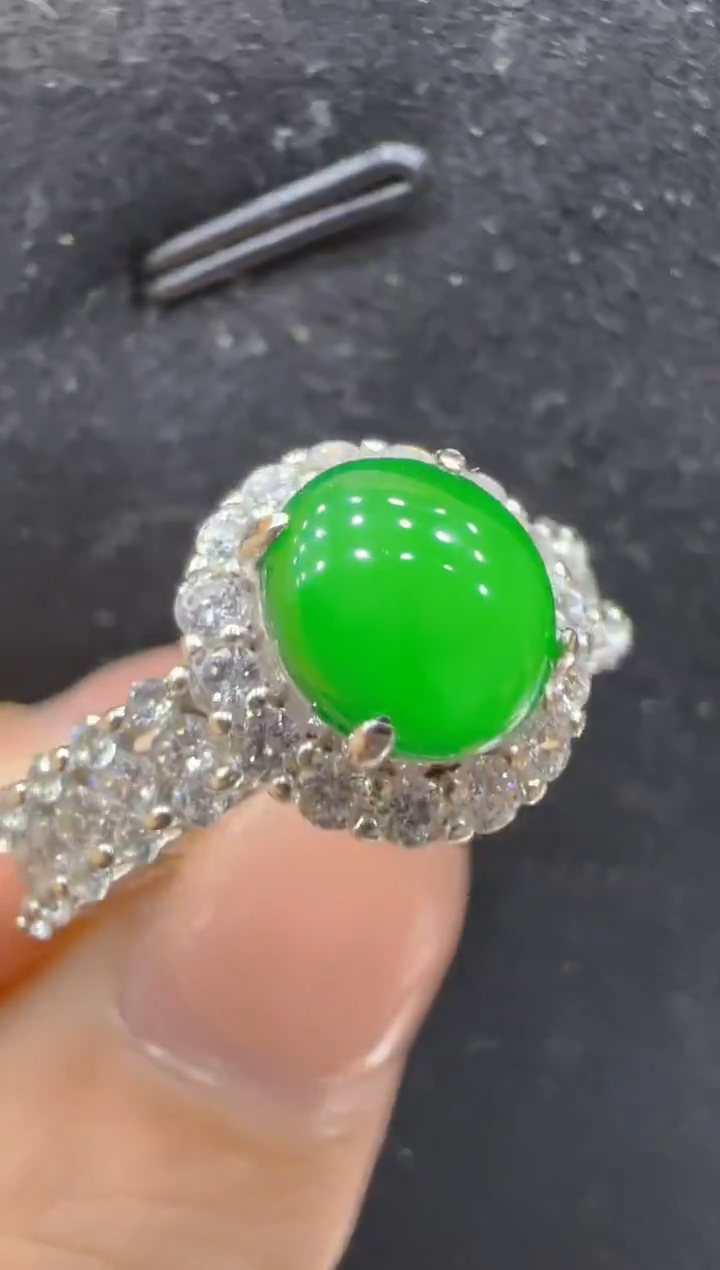 银S925镶嵌戒指翡翠多样性团购发一件