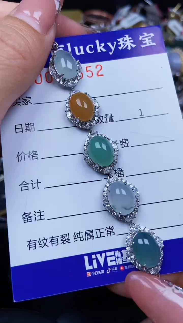 翡翠银S925镶嵌颈饰0552