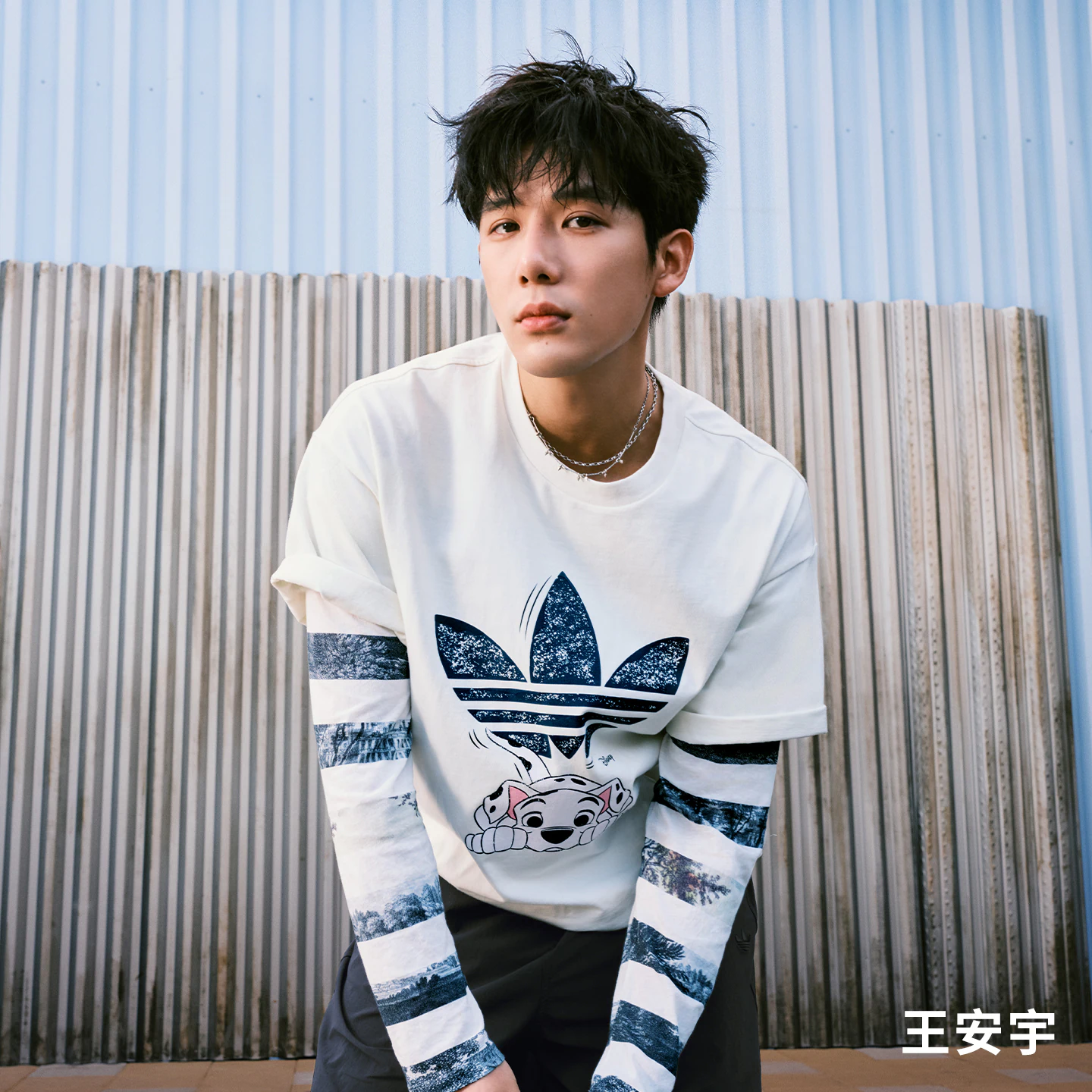 adidas 三叶草迪士尼斑点狗联名情侣限定款百搭短袖 KG6683