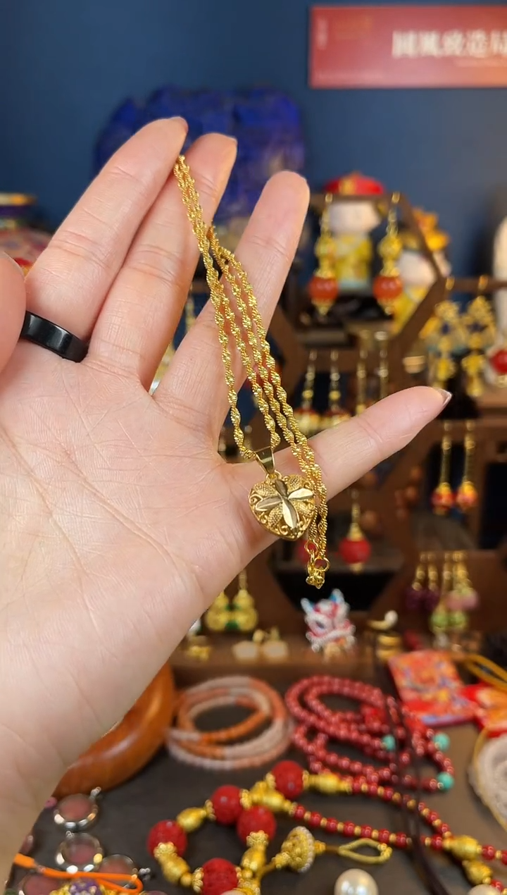 【闪购商品】桃心珐琅景泰蓝吊坠