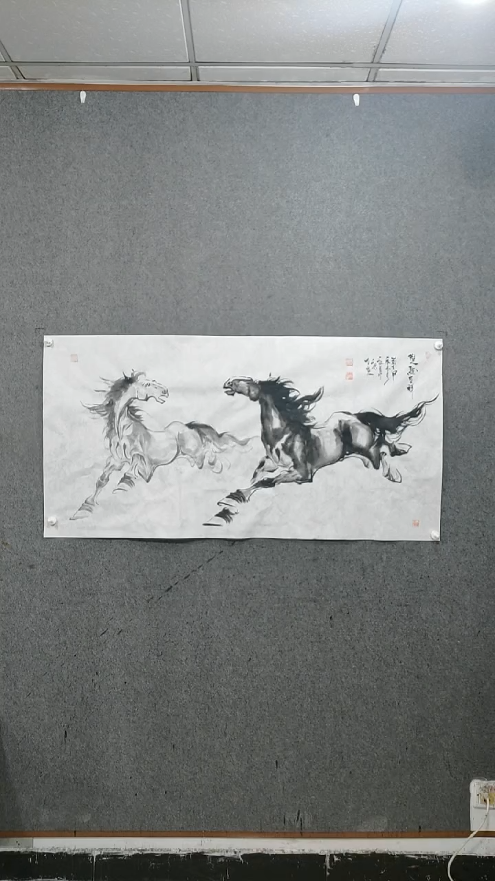 【闪购商品】国画水墨写意马图双骏