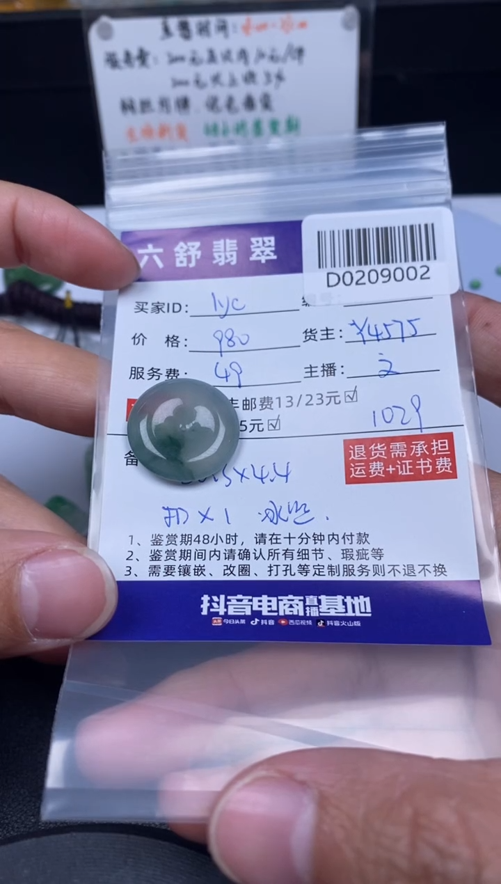 【闪购商品】翡翠吊坠(不含链)未镶嵌D0209002