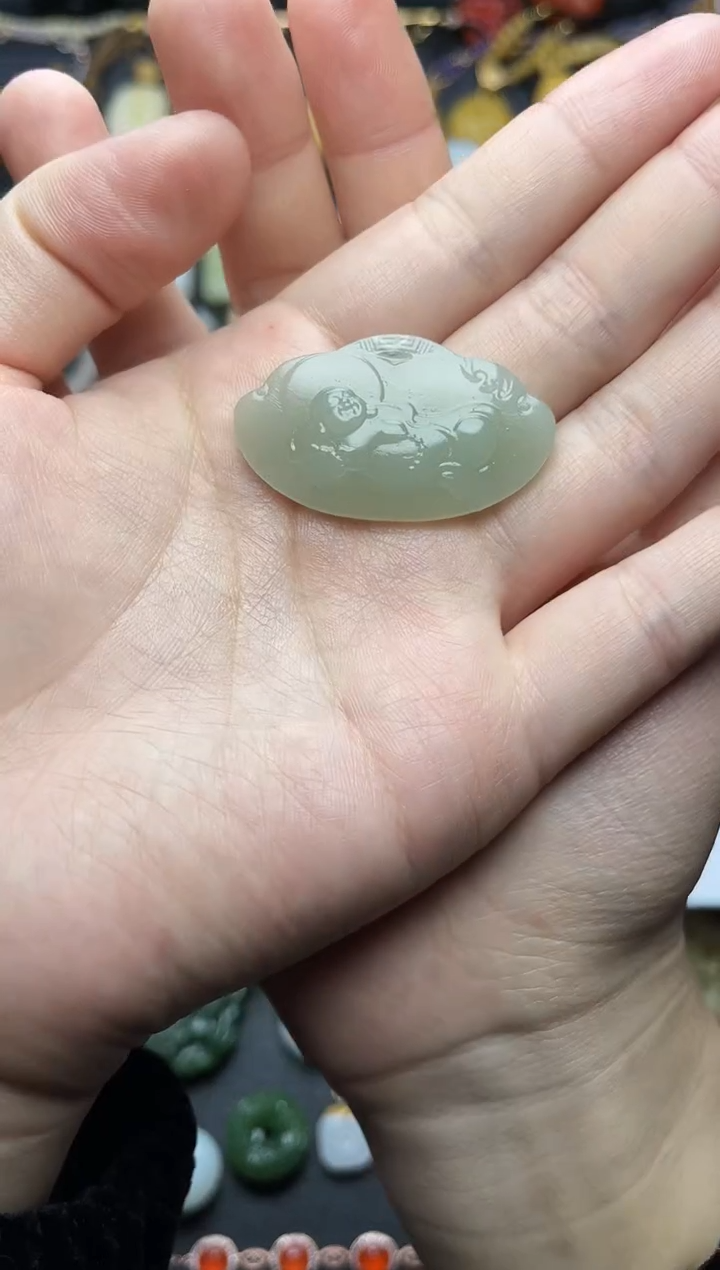 颈饰未镶嵌和田玉佛公06