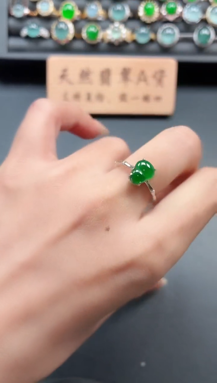 银S925镶嵌戒指翡翠11111