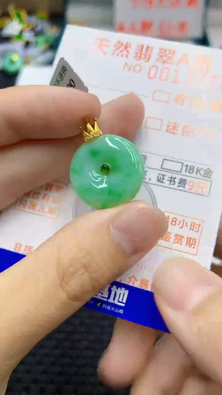 翡翠18K金镶嵌颈饰             1