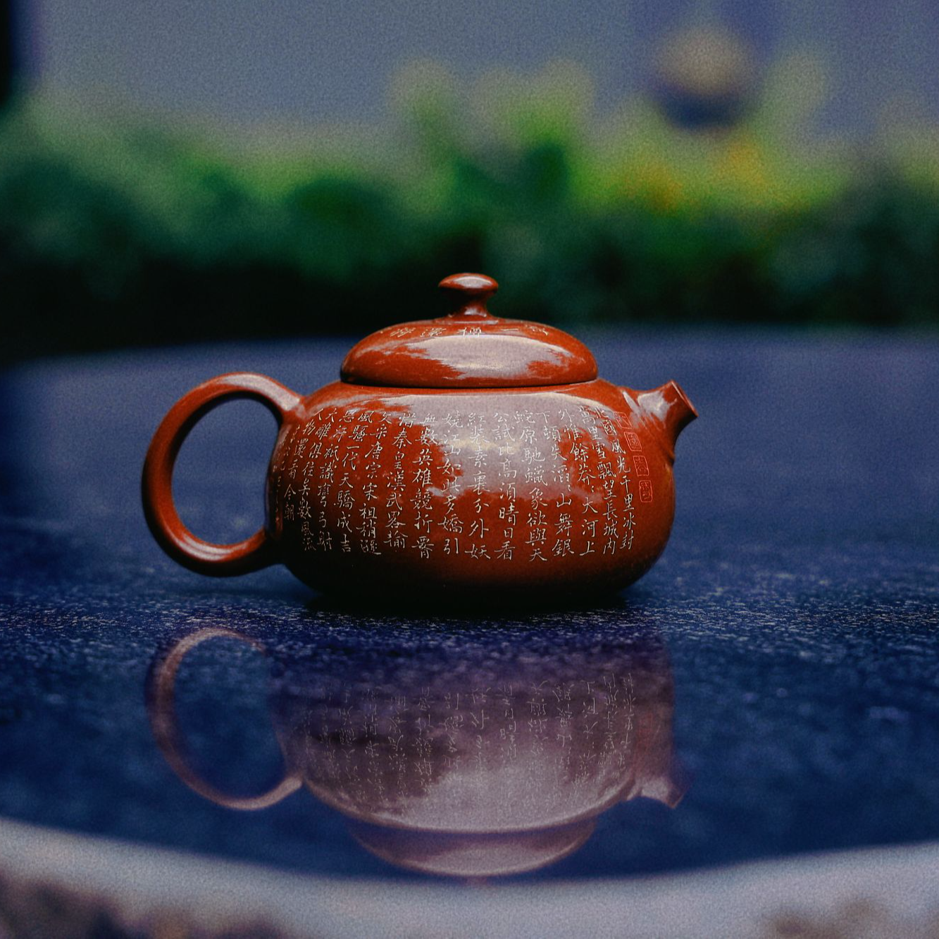 李云宇谭长江老师合作款复烧鹅卵石打磨无釉磨光系列水红色尽心壶