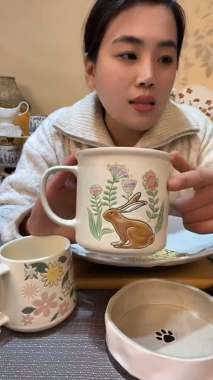 【闪购商品】瓷片兔子杯子 微瑕介意勿拍