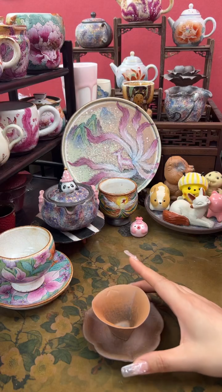 【闪购商品】素慕堂粗陶竖纹客杯套杯