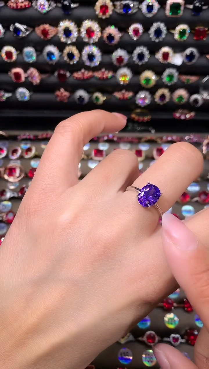 【闪购商品】水晶戒指银S925镶嵌810白